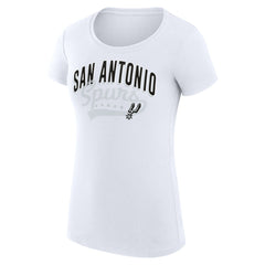 San Antonio Spurs G-III 4Her by Carl Banks Women's Super-Slim Fit Lightweight Filigree Logo T-Shirt - White