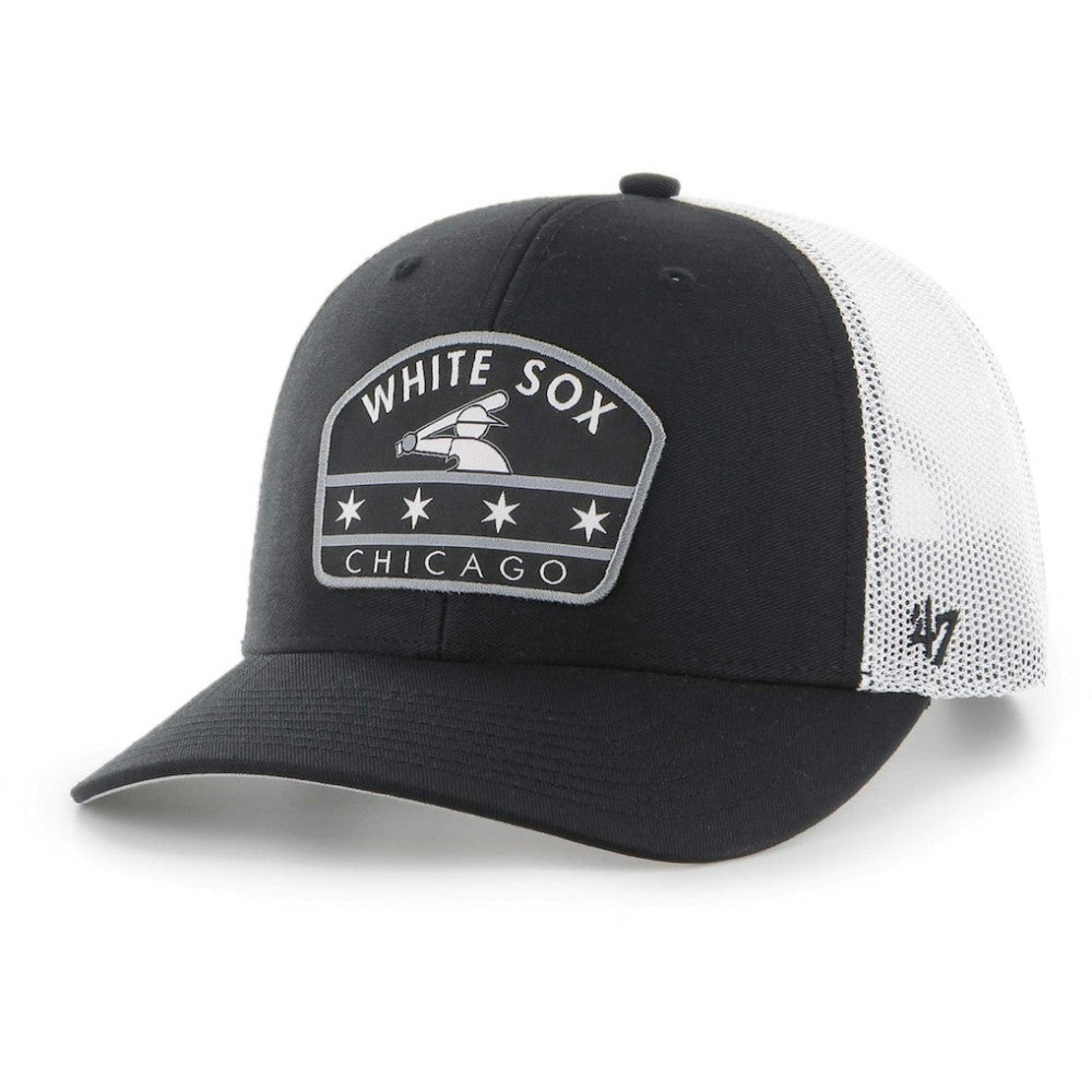 Chicago White Sox '47 Retro Region Patch Trucker Adjustable Hat - Black Hats