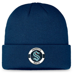 NHL Seattle Kraken Fanatics Authentic Pro Training Camp Cuffed Knit Hat - Deep Sea Blue