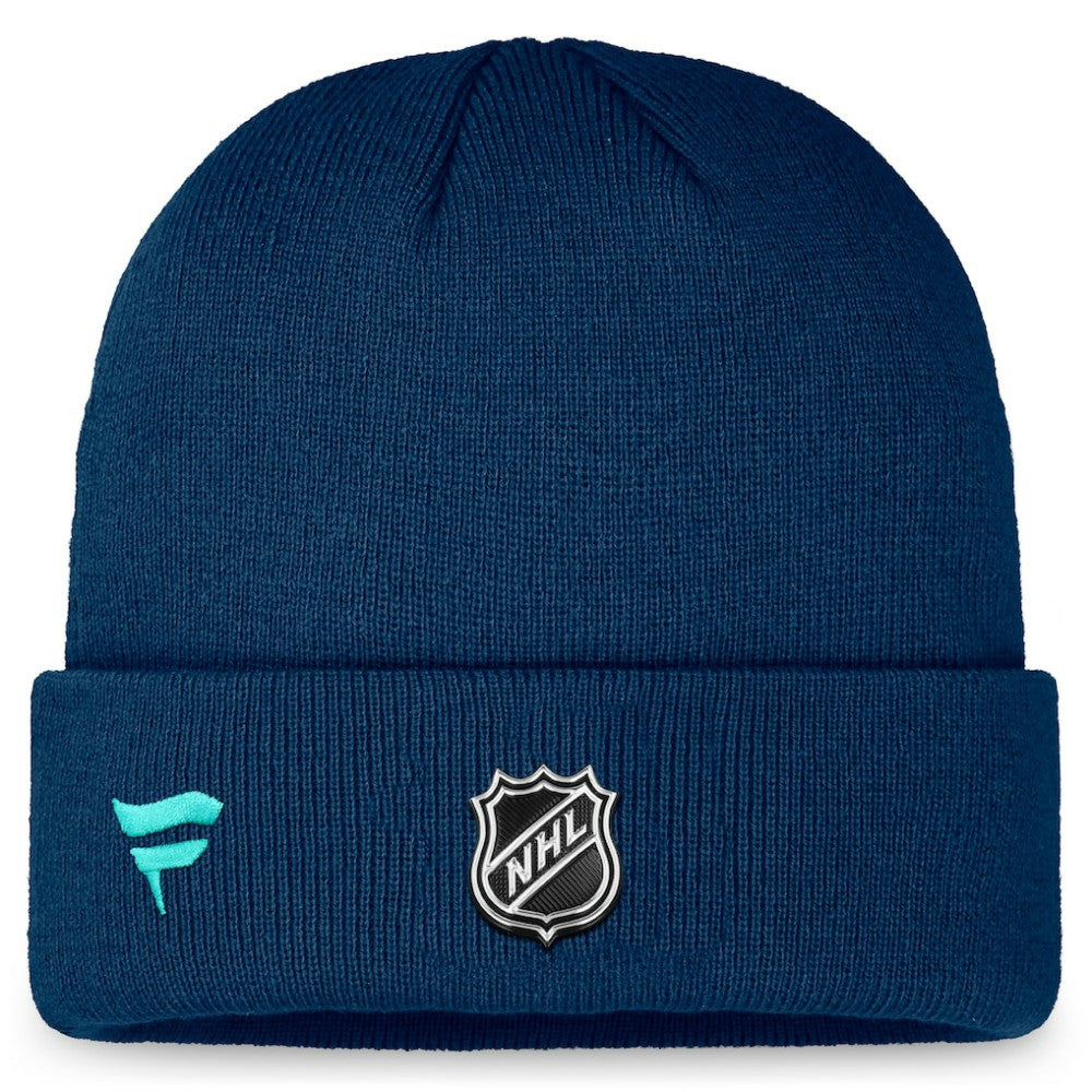 NHL Seattle Kraken Fanatics Authentic Pro Training Camp Cuffed Knit Hat - Deep Sea Blue