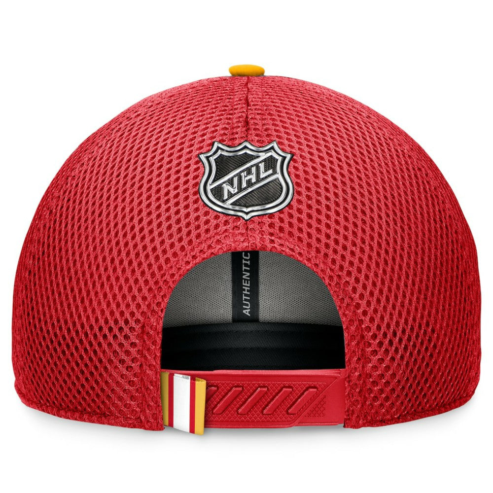 NHL Calgary Flames Fanatics 2024 NHL Draft On Stage Trucker Adjustable Hat - Red