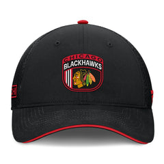 NHL Chicago Blackhawks Fanatics 2024 NHL Draft On Stage Trucker Adjustable Hat - Black