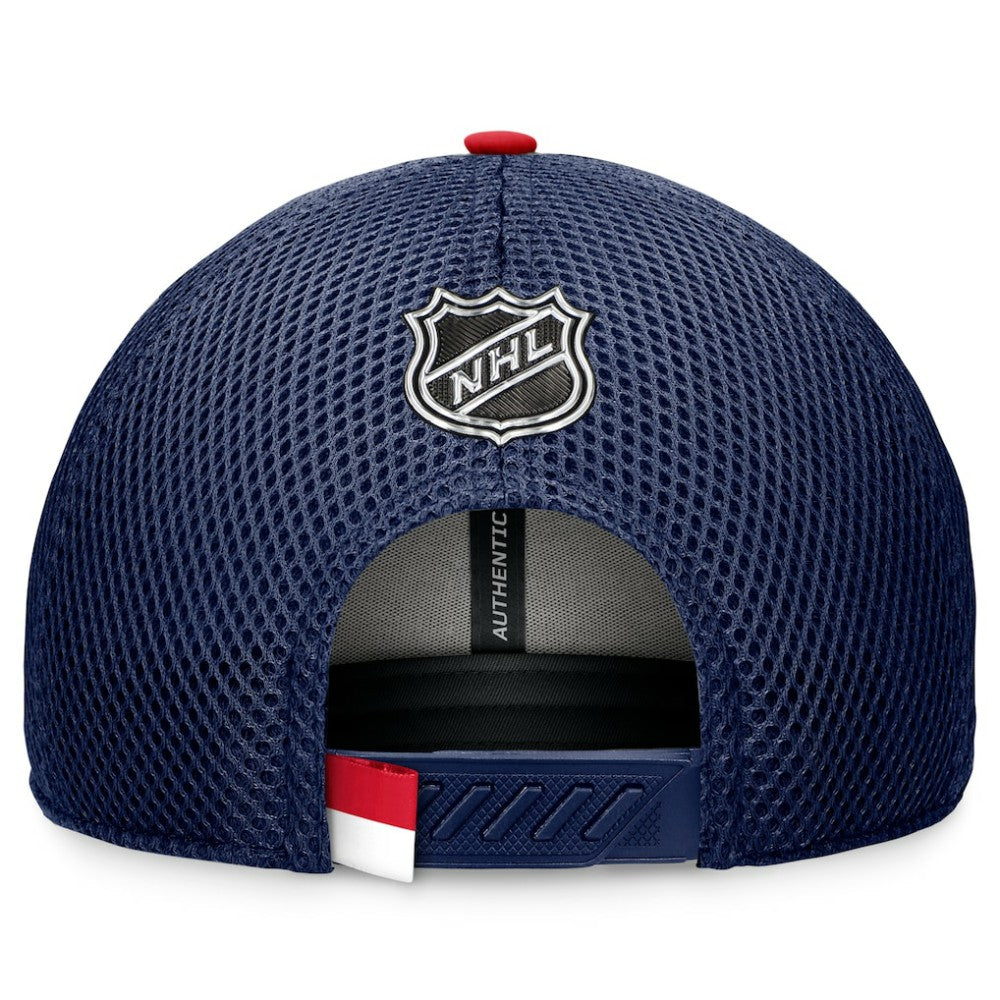 NHL Columbus Blue Jackets Fanatics 2024 NHL Draft On Stage Trucker Adjustable Hat - Navy