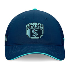 NHL Seattle Kraken Fanatics 2024 NHL Draft On Stage Trucker Adjustable Hat - Deep Sea Blue