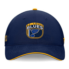 NHL St. Louis Blues Fanatics 2024 NHL Draft On Stage Trucker Adjustable Hat - Navy