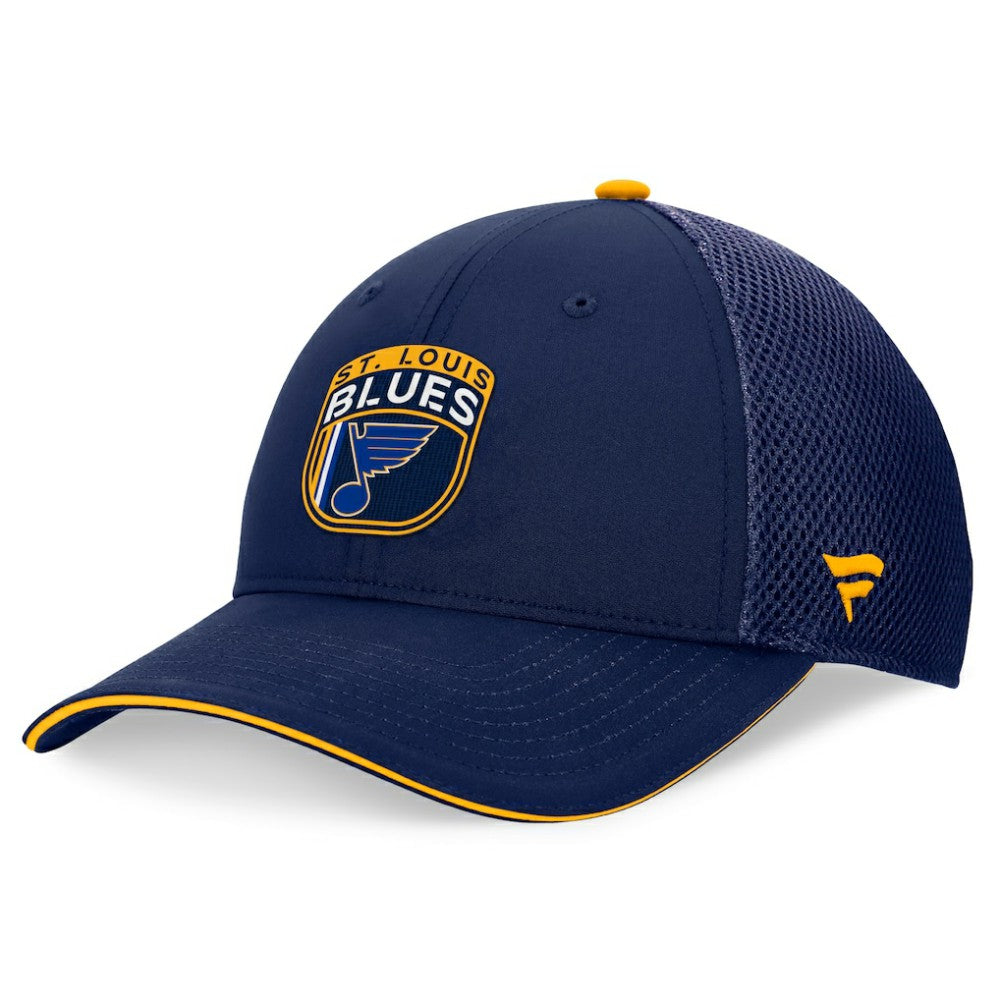 NHL St. Louis Blues Fanatics 2024 NHL Draft On Stage Trucker Adjustable Hat - Navy