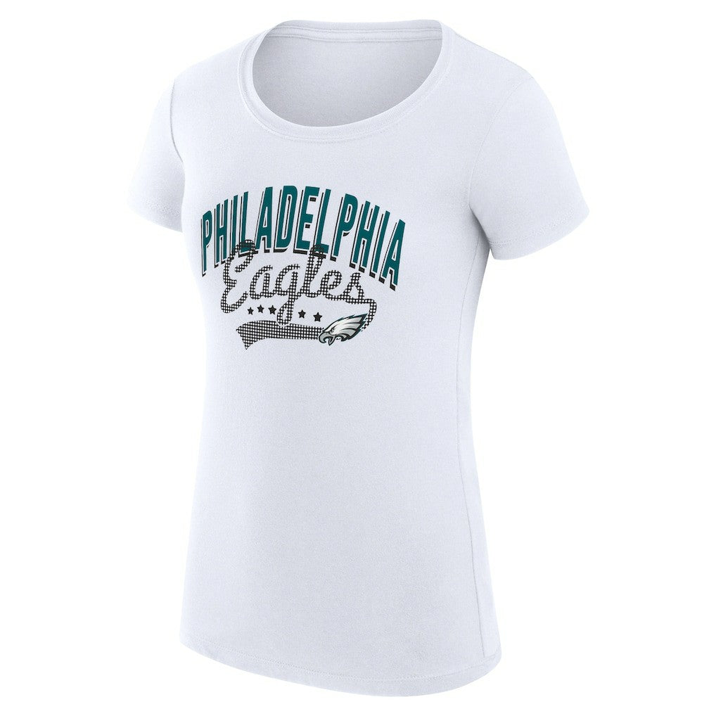 Philadelphia Eagles G-III 4Her by Carl Banks Women's Super-Slim Fit Lightweight Filigree Logo T-Shirt – White