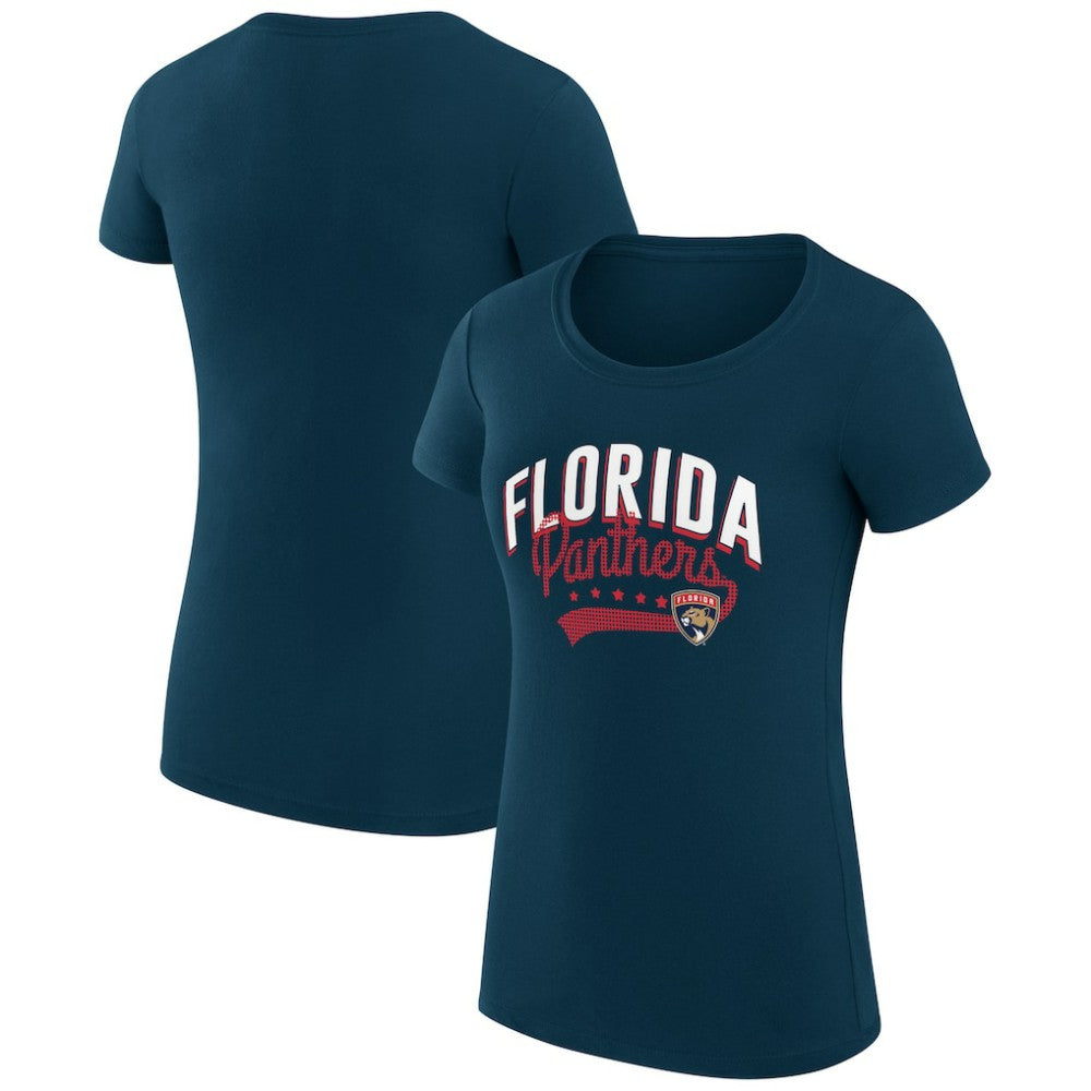 NHL Florida Panthers G-III 4Her by Carl Banks Women's Super-Slim Fit Lightweight Filigree Logo T-Shirt – Navy
