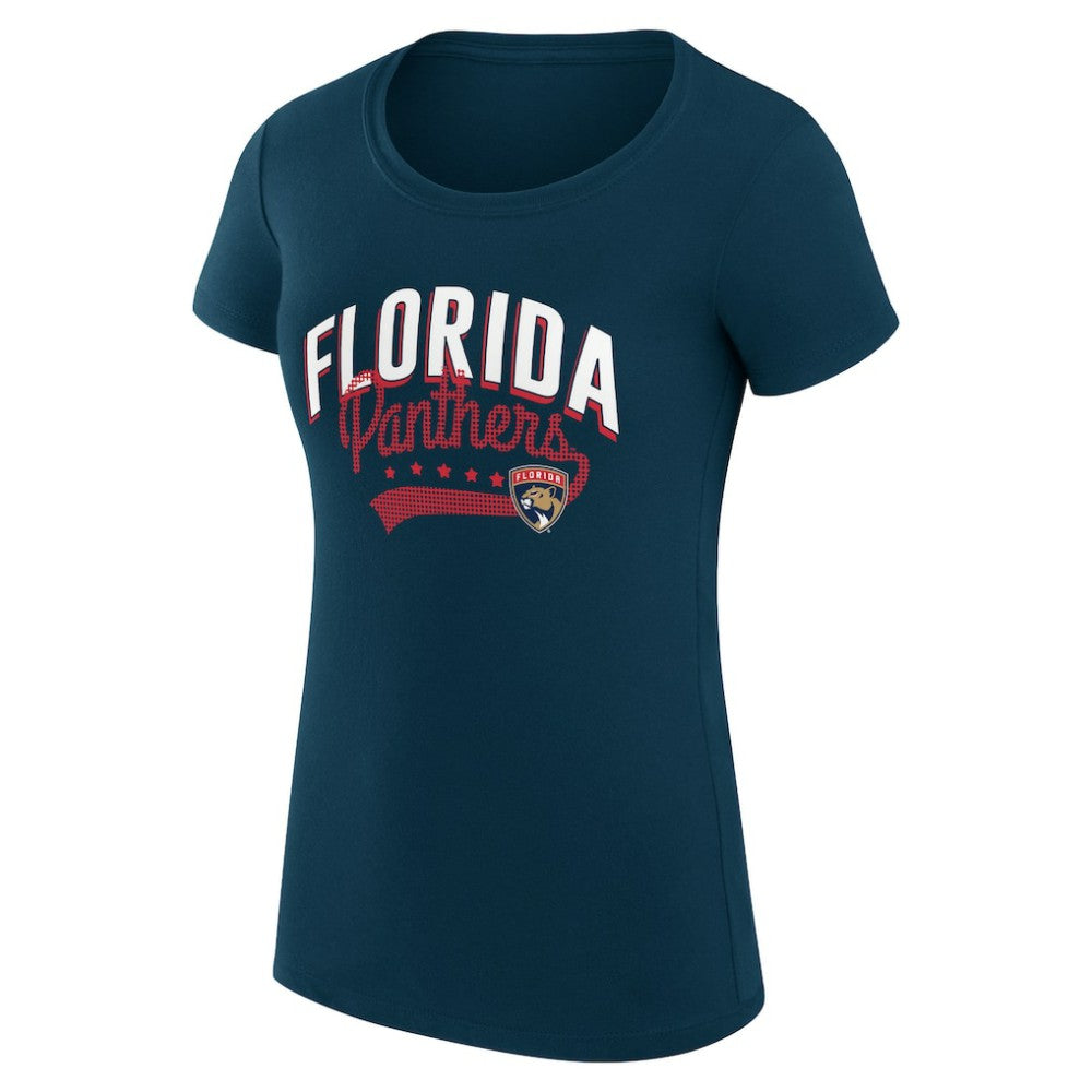 NHL Florida Panthers G-III 4Her by Carl Banks Women's Super-Slim Fit Lightweight Filigree Logo T-Shirt – Navy
