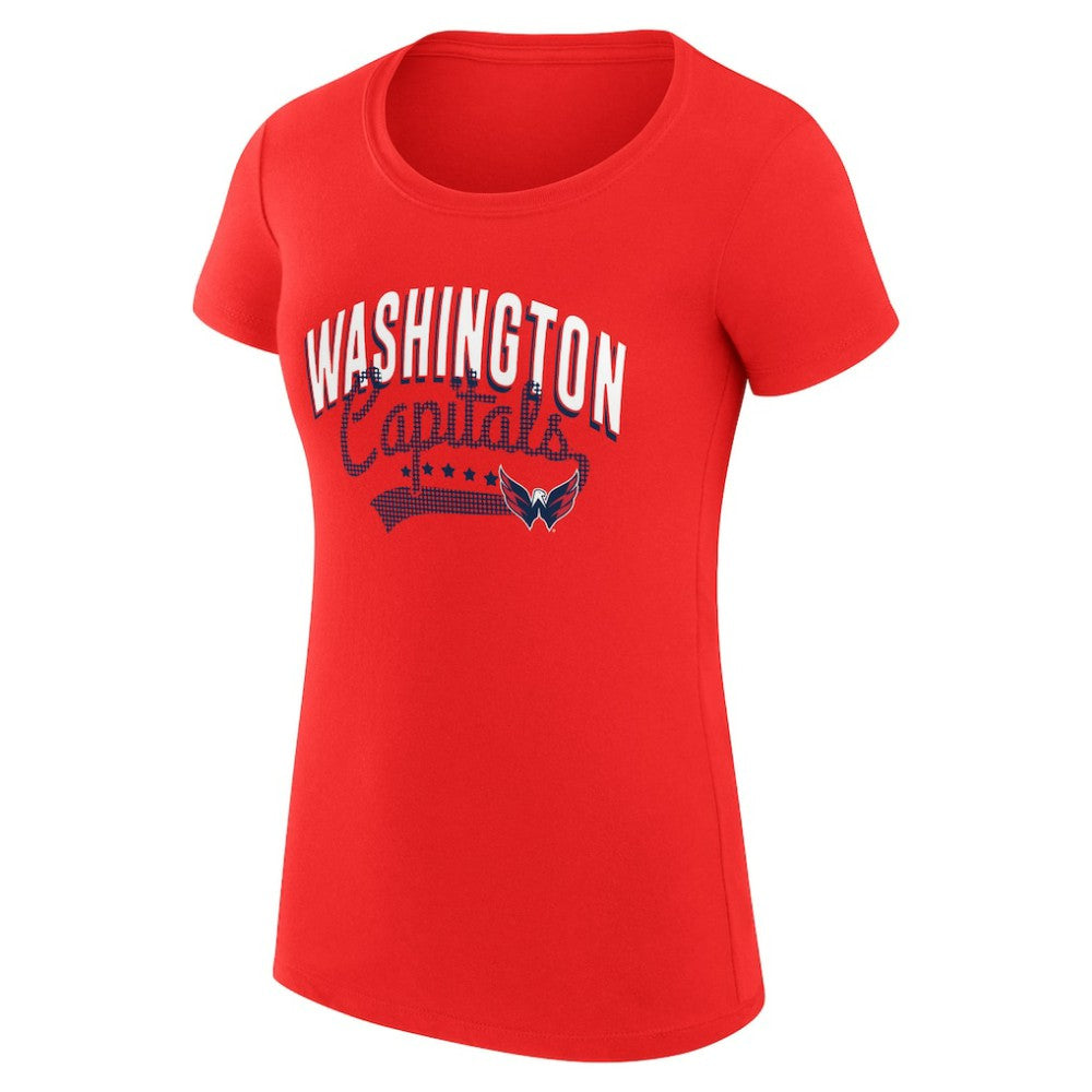 NHL Washington Capitals G-III 4Her by Carl Banks Women's Super-Slim Fit Lightweight Filigree Logo T-Shirt – Red