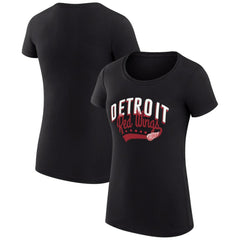 NHL Detroit Red Wings G-III 4Her by Carl Banks Women's Super-Slim Fit Lightweight Filigree Logo T-Shirt – Black