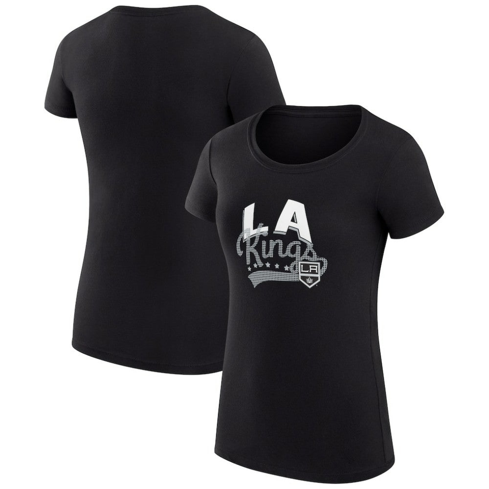 NHL Los Angeles Kings G-III 4Her by Carl Banks Women's Super-Slim Fit Lightweight Filigree Logo T-Shirt – Black