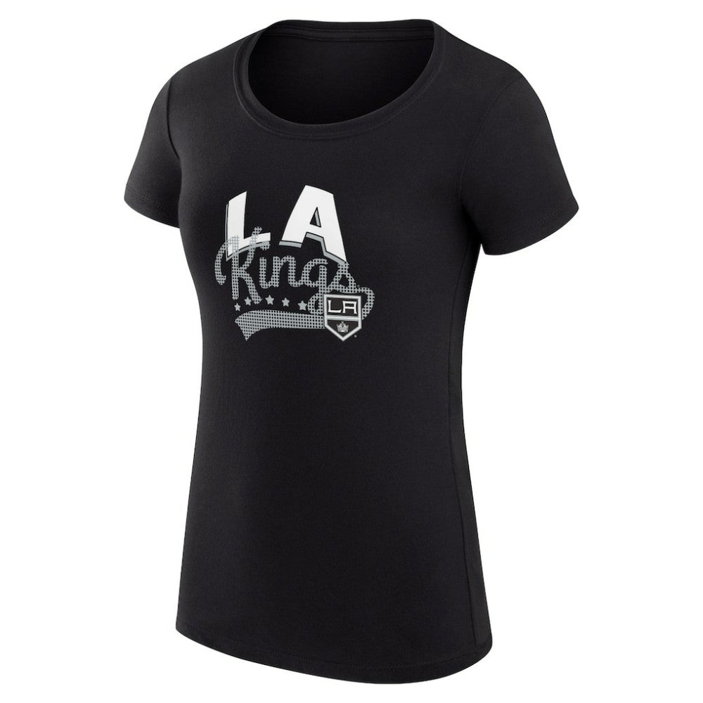 NHL Los Angeles Kings G-III 4Her by Carl Banks Women's Super-Slim Fit Lightweight Filigree Logo T-Shirt – Black