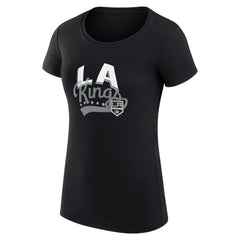 NHL Los Angeles Kings G-III 4Her by Carl Banks Women's Super-Slim Fit Lightweight Filigree Logo T-Shirt – Black