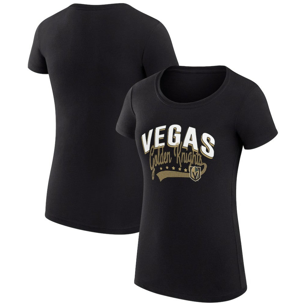 NHL Vegas Golden Knights G-III 4Her by Carl Banks Women's Super-Slim Fit Lightweight Filigree Logo T-Shirt – Black