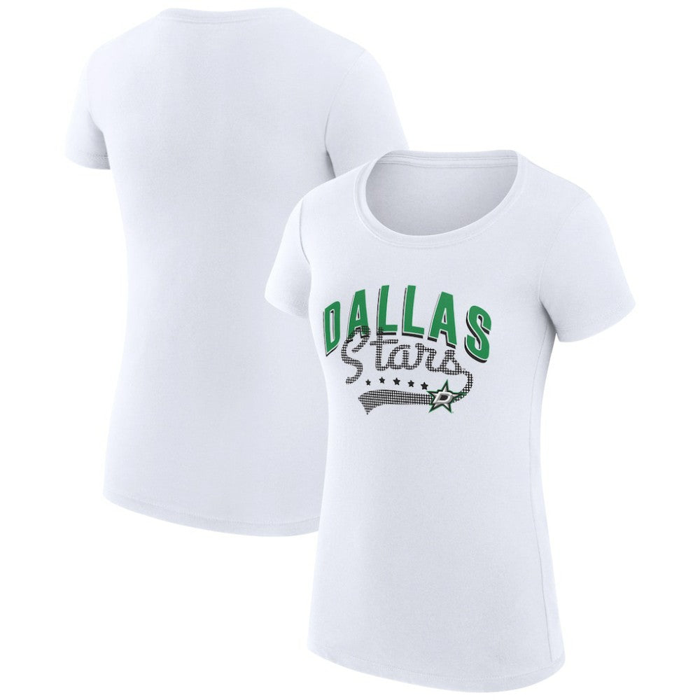NHL Dallas Stars G-III 4Her by Carl Banks Women's Super-Slim Fit Lightweight Filigree Logo T-Shirt – White