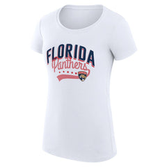 NHL Florida Panthers G-III 4Her by Carl Banks Women's Super-Slim Fit Lightweight Filigree Logo T-Shirt – White
