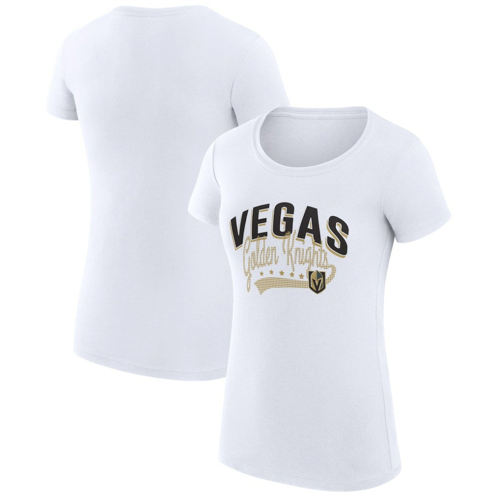 NHL Vegas Golden Knights G-III 4Her by Carl Banks Women's Super-Slim Fit Lightweight Filigree Logo T-Shirt - White