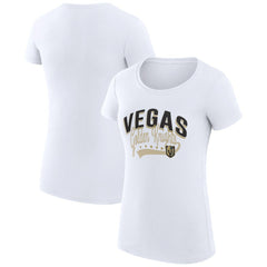 NHL Vegas Golden Knights G-III 4Her by Carl Banks Women's Super-Slim Fit Lightweight Filigree Logo T-Shirt - White