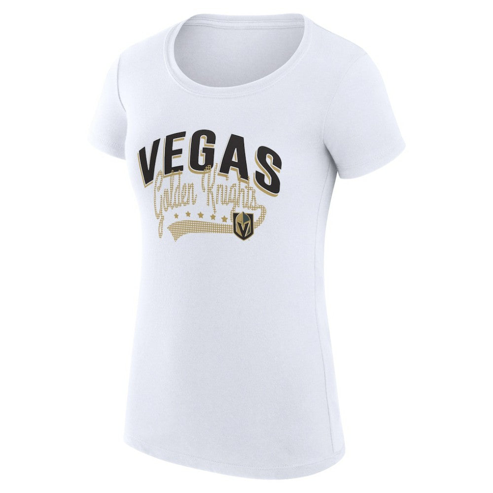 NHL Vegas Golden Knights G-III 4Her by Carl Banks Women's Super-Slim Fit Lightweight Filigree Logo T-Shirt - White