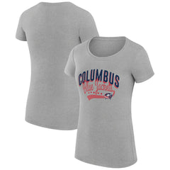 NHL Columbus Blue Jackets G-III 4Her by Carl Banks Women's Super-Slim Fit Lightweight Filigree Logo T-Shirt – Gray