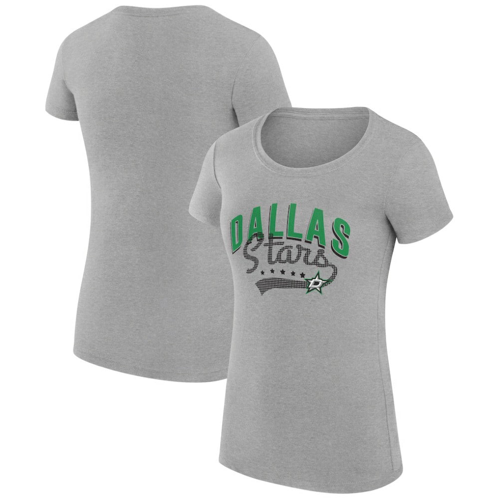 NHL Dallas Stars G-III 4Her by Carl Banks Women's Super-Slim Fit Lightweight Filigree Logo T-Shirt – Gray