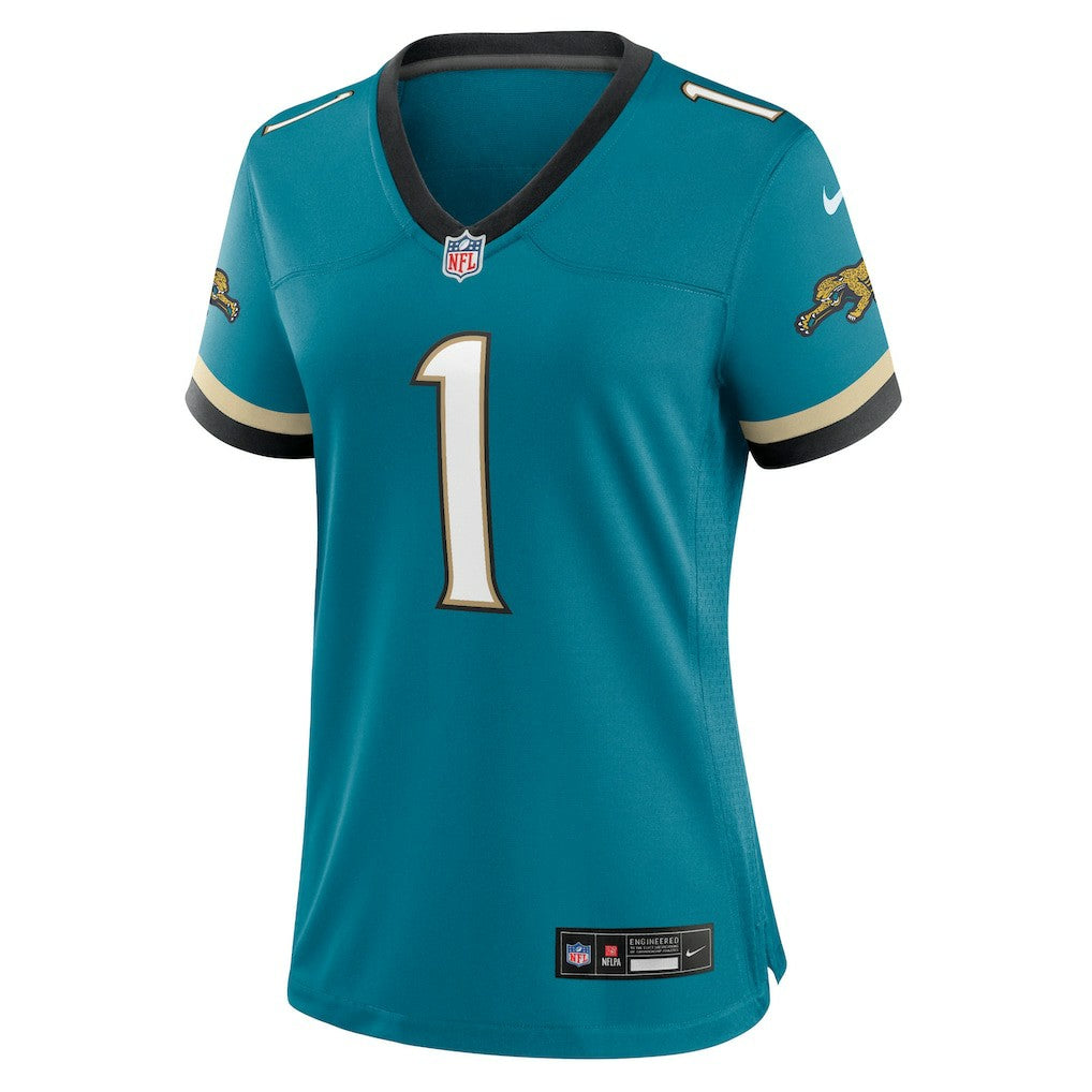 Travis Etienne Jr Jacksonville Jaguars Women's Prowler Throwback Game Jersey Teal