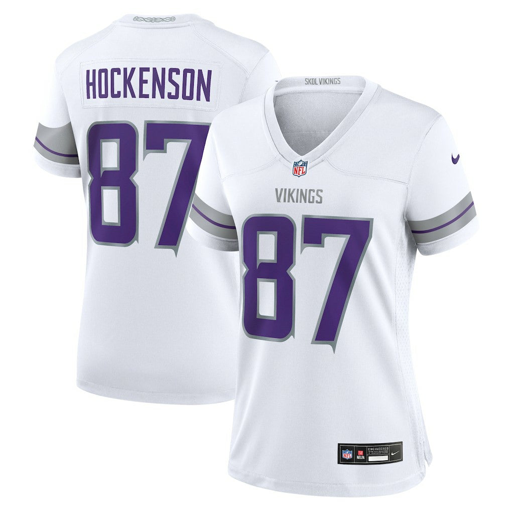 NFL T.J. Hockenson Minnesota Vikings Women's Alternate Game Player Jersey - White
