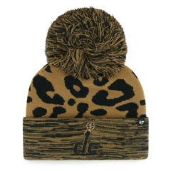 Washington Wizards '47 Women's Rosette Cuffed Knit Hat with Pom Leopard