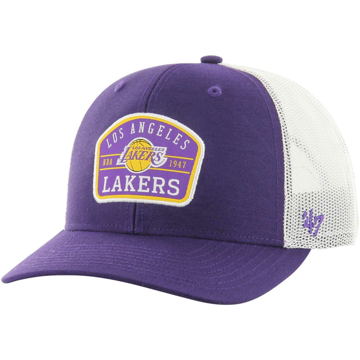 Los Angeles Lakers '47 Semi Patch Trucker Adjustable Hat Purple