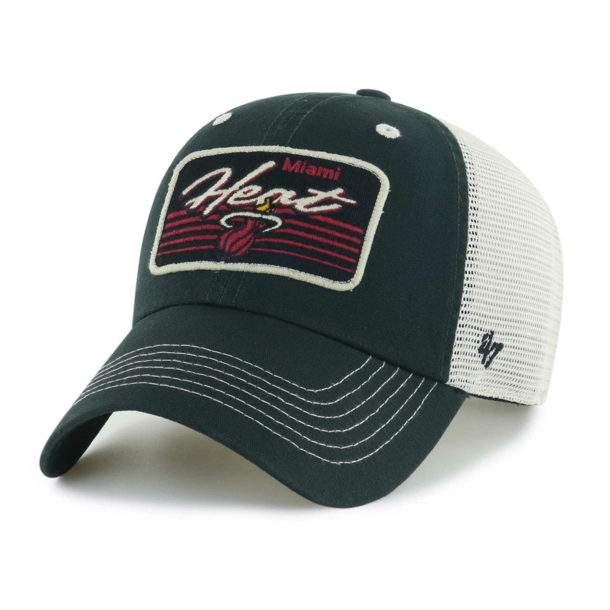 Miami Heat '47 Five Point Patch Clean Up Adjustable Hat Black