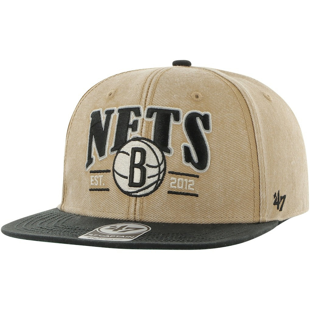 Brooklyn Nets '47 Chilmark Captain Snapback Khaki/Black