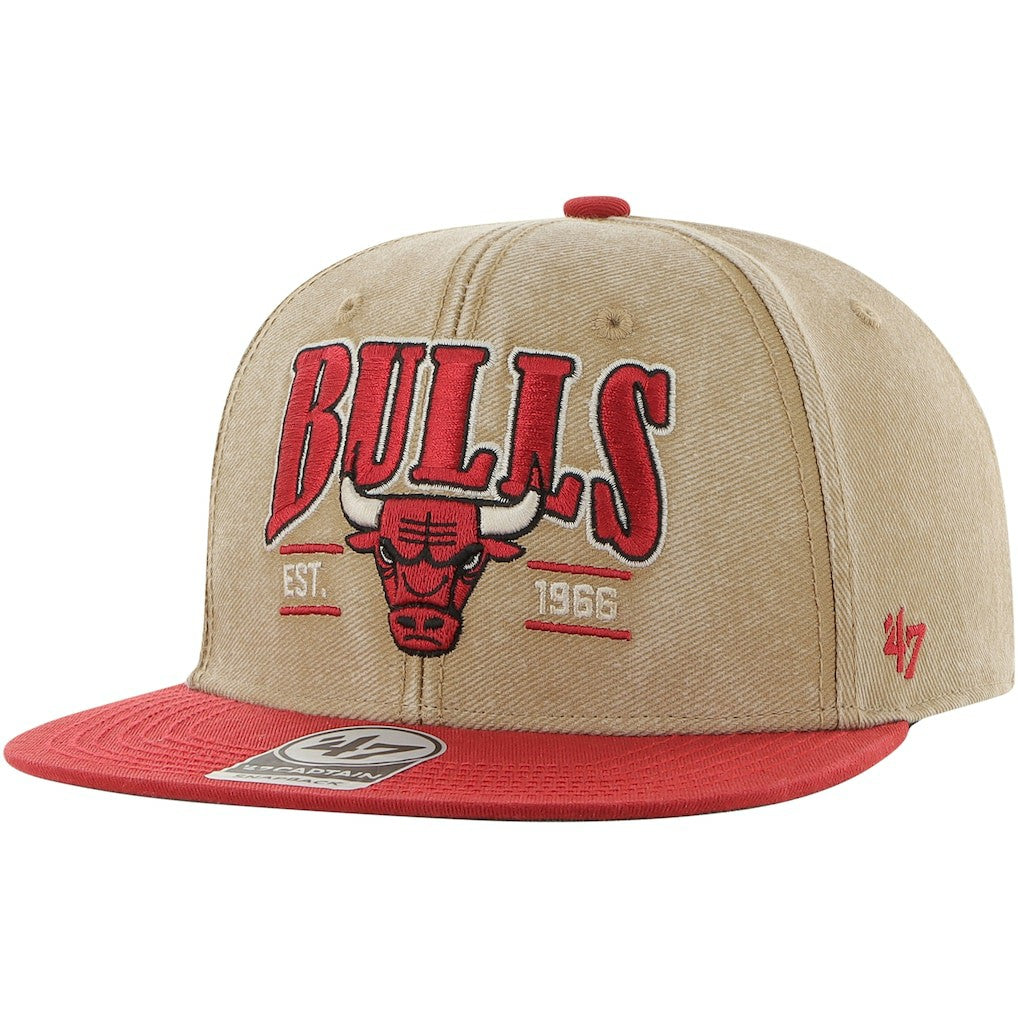 Chicago Bulls '47 Chilmark Captain Snapback Khaki/Red