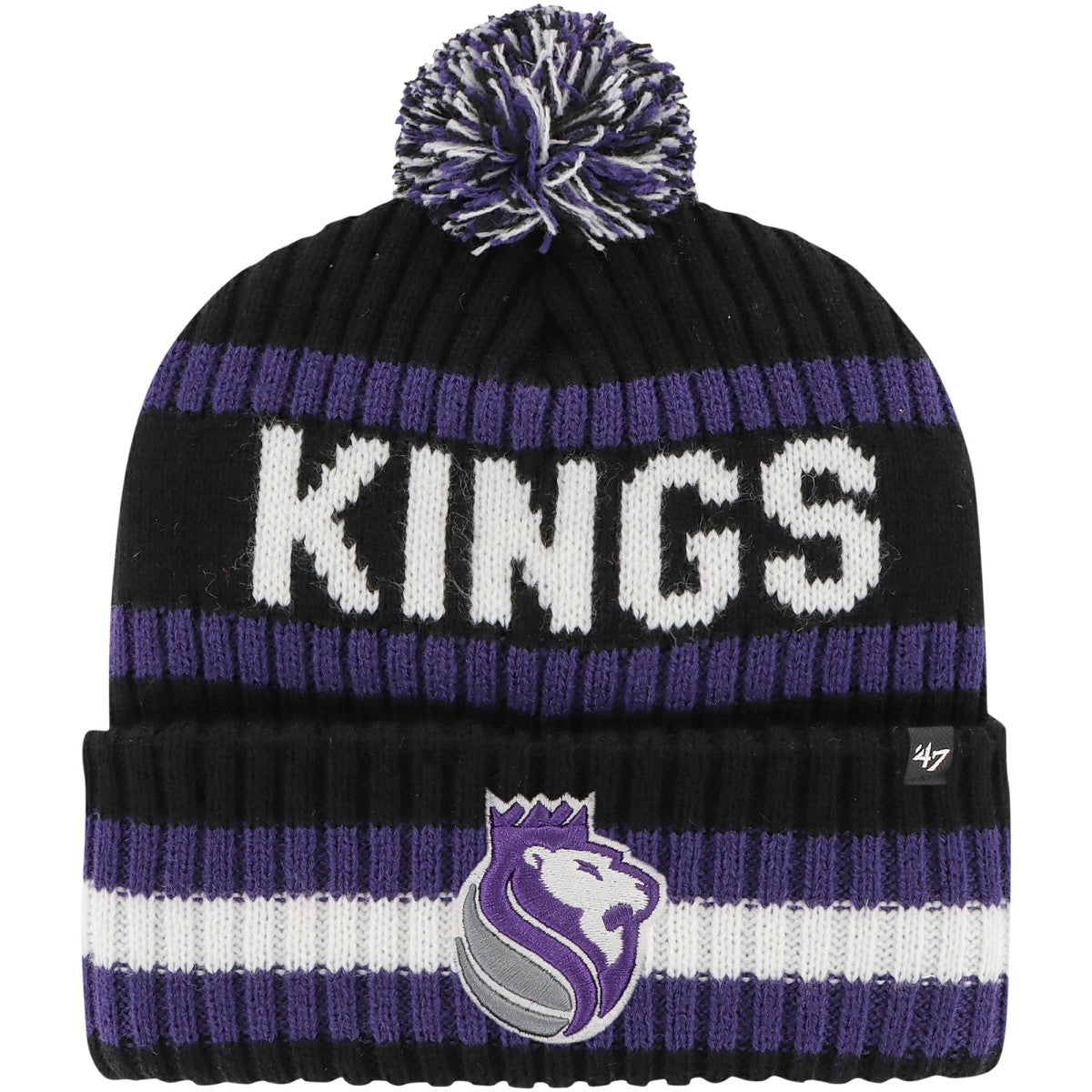Sacramento Kings '47 Bering Cuffed Knit Hat with Pom Black
