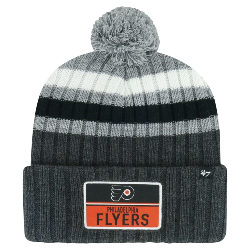 NHL Philadelphia Flyers '47 Stack Patch Cuffed Knit Hat with Pom - Gray