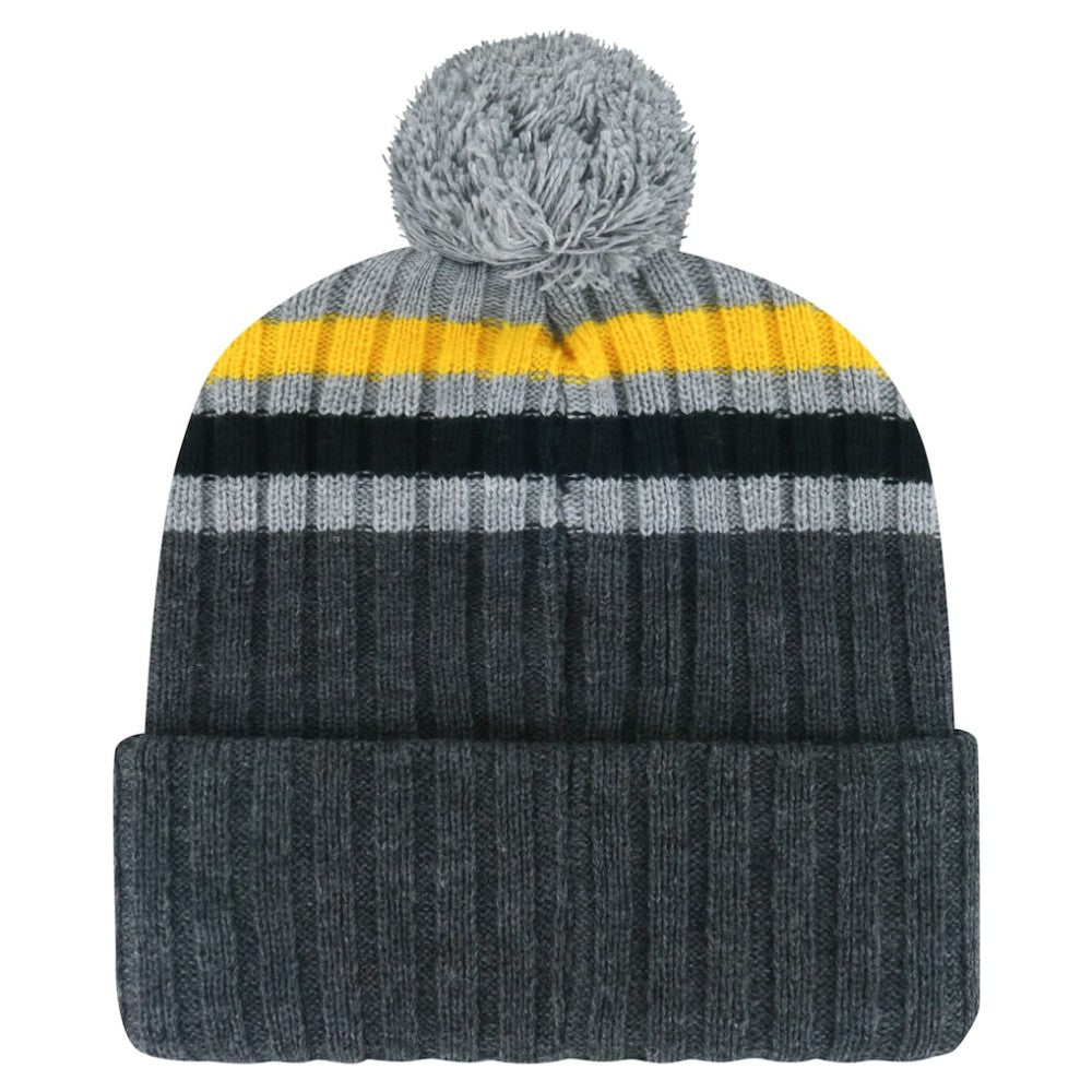 NHL Pittsburgh Penguins '47 Stack Patch Cuffed Knit Hat with Pom - Gray