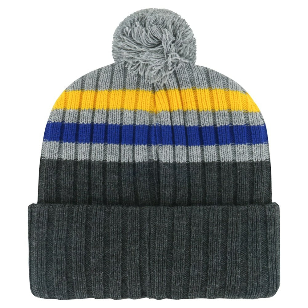 NHL St. Louis Blues '47 Stack Patch Cuffed Knit Hat with Pom - Gray