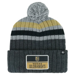 NHL Vegas Golden Knights '47 Stack Patch Cuffed Knit Hat with Pom - Gray
