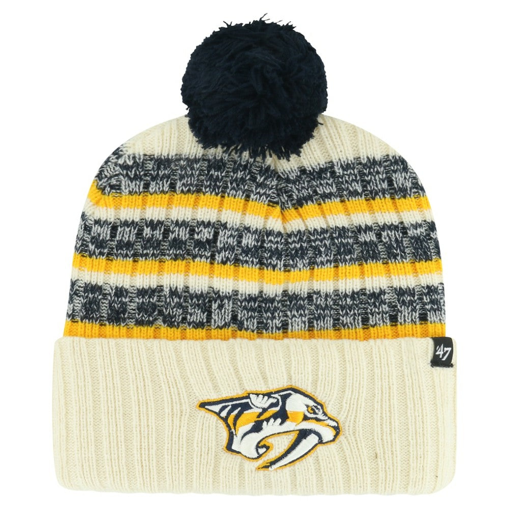 NHL Nashville Predators '47 Tavern Cuffed Knit Hat with Pom - Cream