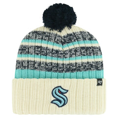 NHL Seattle Kraken '47 Tavern Cuffed Knit Hat with Pom - Cream