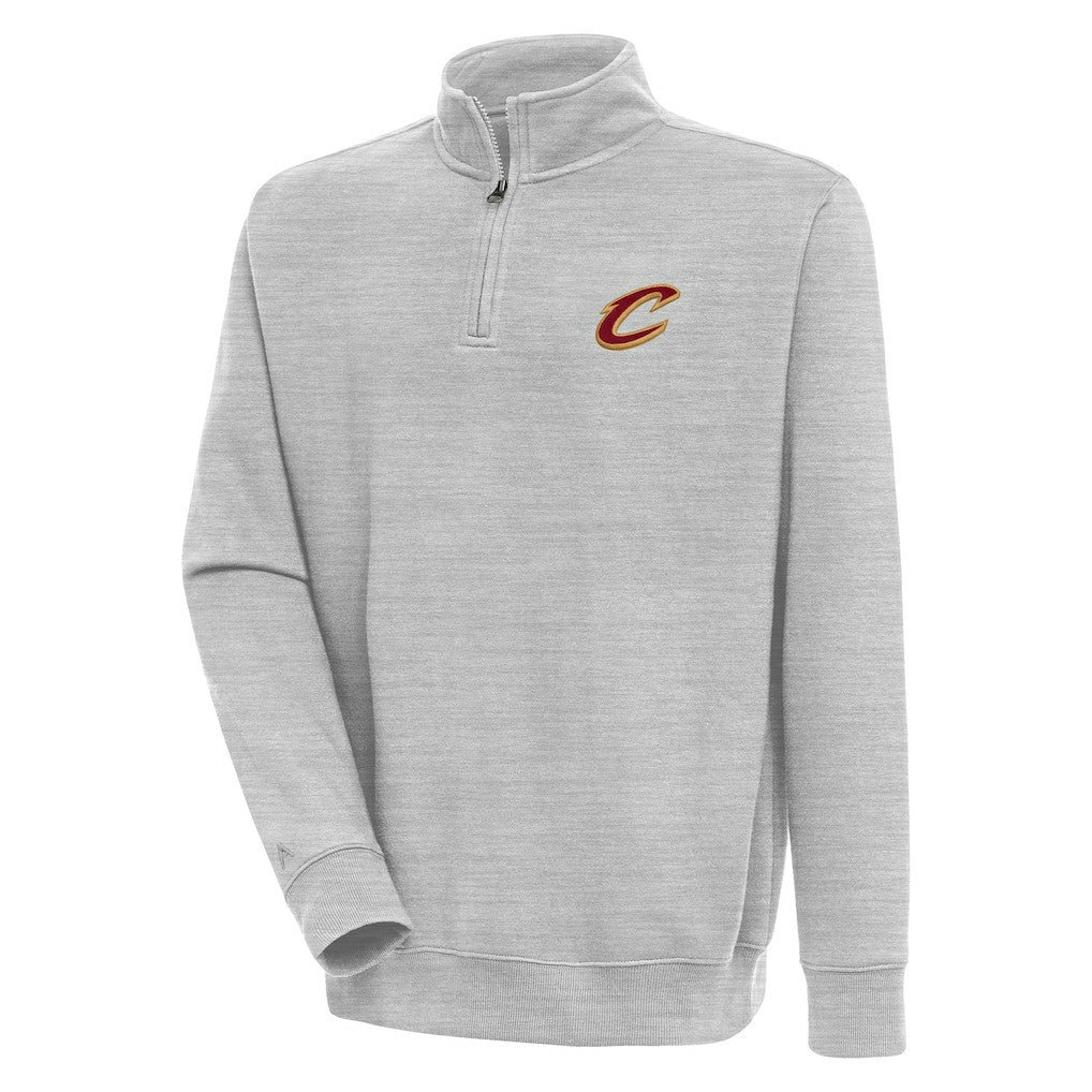 Cleveland Cavaliers Antigua Victory Quarter-Zip Pullover Top Heather Gray