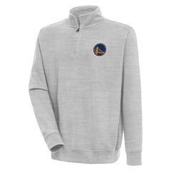 Golden State Warriors Antigua Victory Quarter-Zip Pullover Top Heather Gray