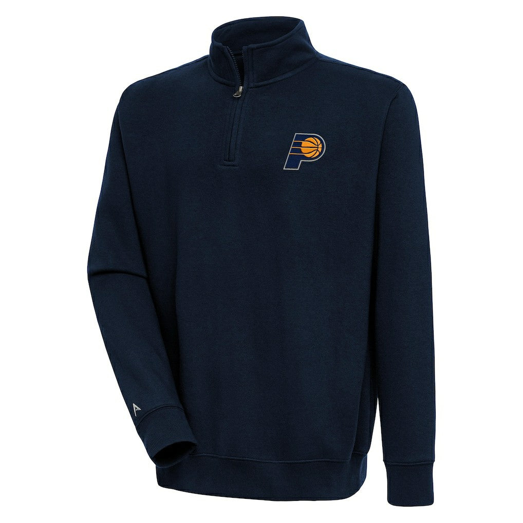 Indiana Pacers Antigua Victory Quarter-Zip Pullover Top Navy