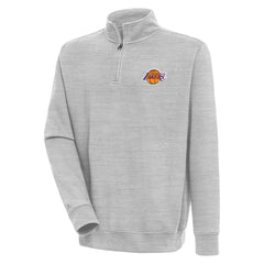Los Angeles Lakers Antigua Victory Quarter-Zip Pullover Top Heather Gray
