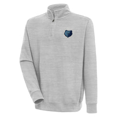 Memphis Grizzlies Antigua Victory Quarter-Zip Pullover Top Heather Gray