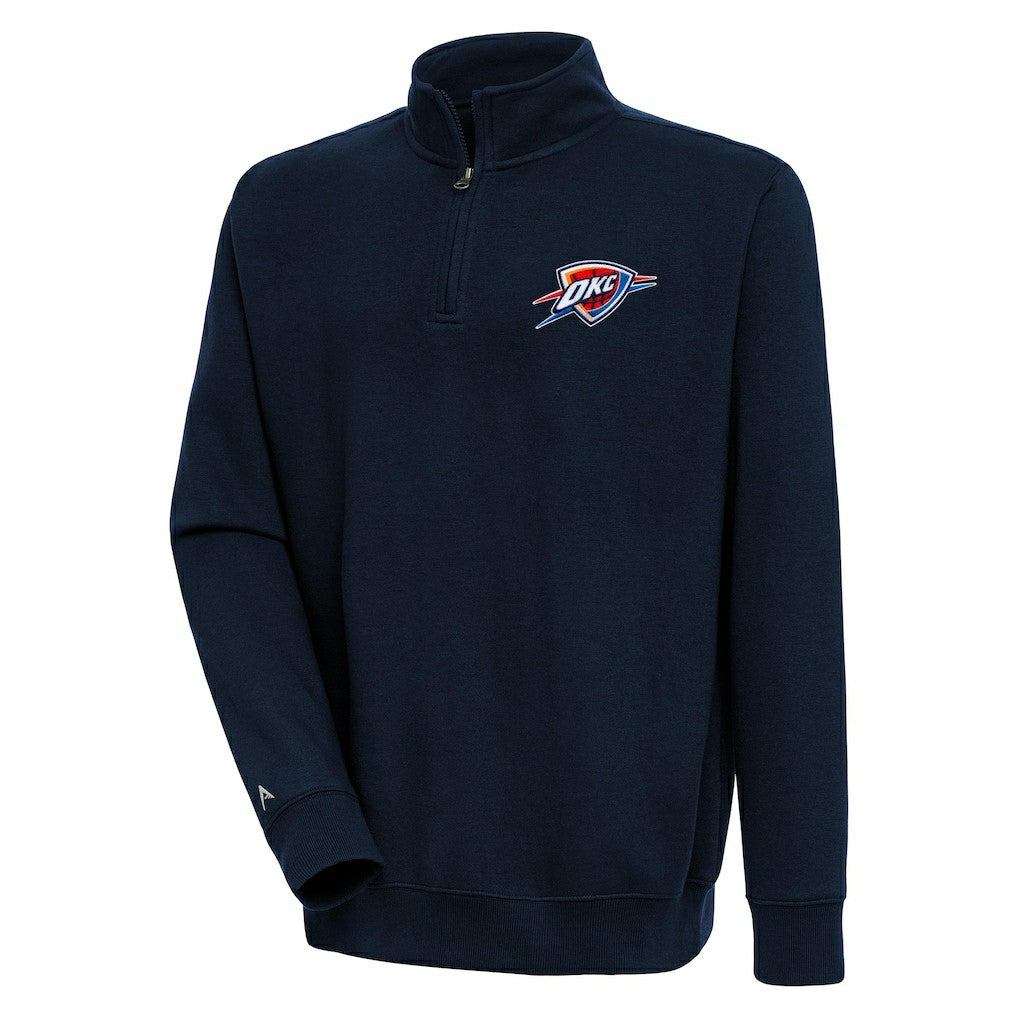 Oklahoma City Thunder Antigua Victory Quarter-Zip Pullover Top Navy