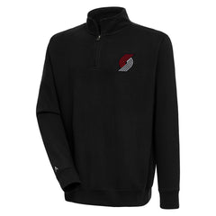 Portland Trail Blazers Antigua Victory Quarter-Zip Pullover Top Black