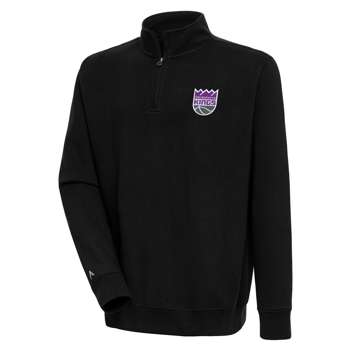 Sacramento Kings Antigua Victory Quarter-Zip Pullover Top Black