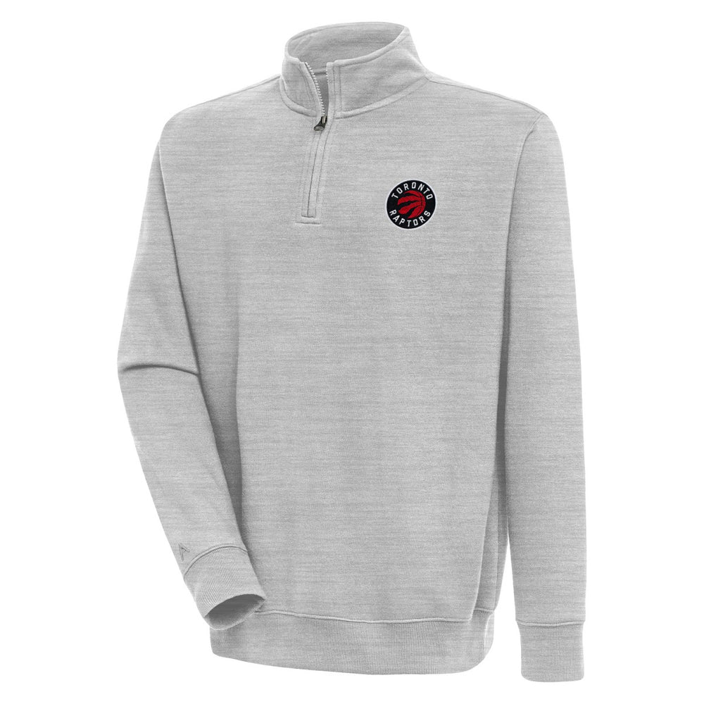 Toronto Raptors Antigua Victory Quarter-Zip Pullover Top Heather Gray