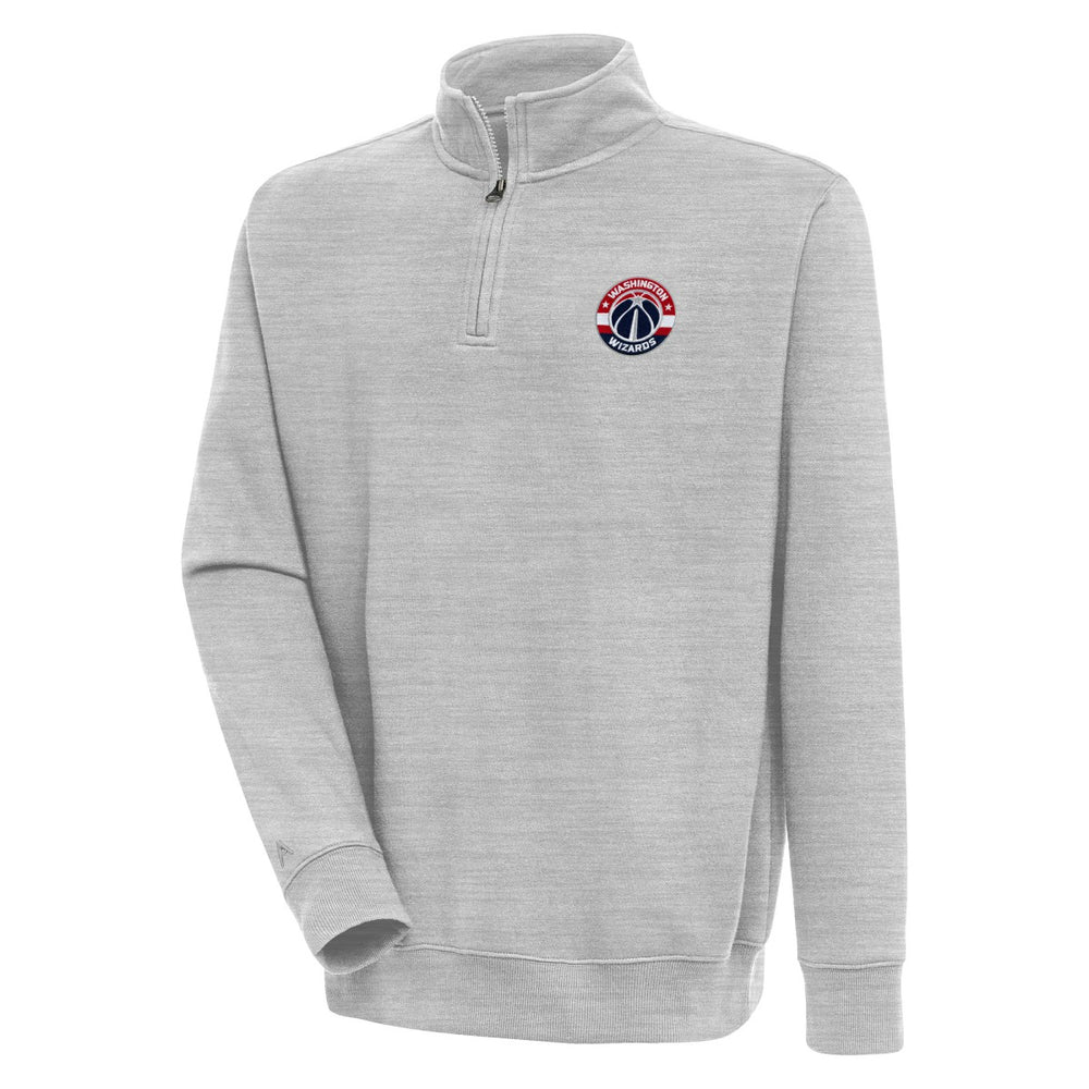 Washington Wizards Antigua Victory Quarter-Zip Pullover Top Heather Gray